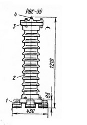 Рис.1. Чертеж разрядника РВС-35