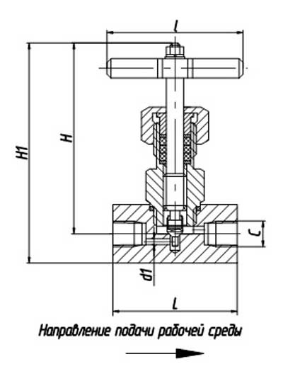 Схема игольчатый кран